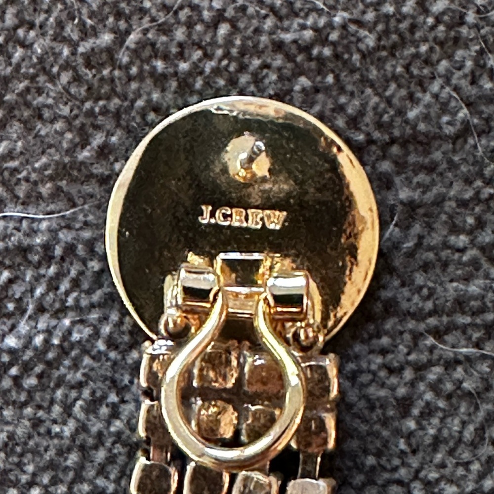 JCrew Gold and Rhinestone Dangle Earrings - Picture 2 of 3
